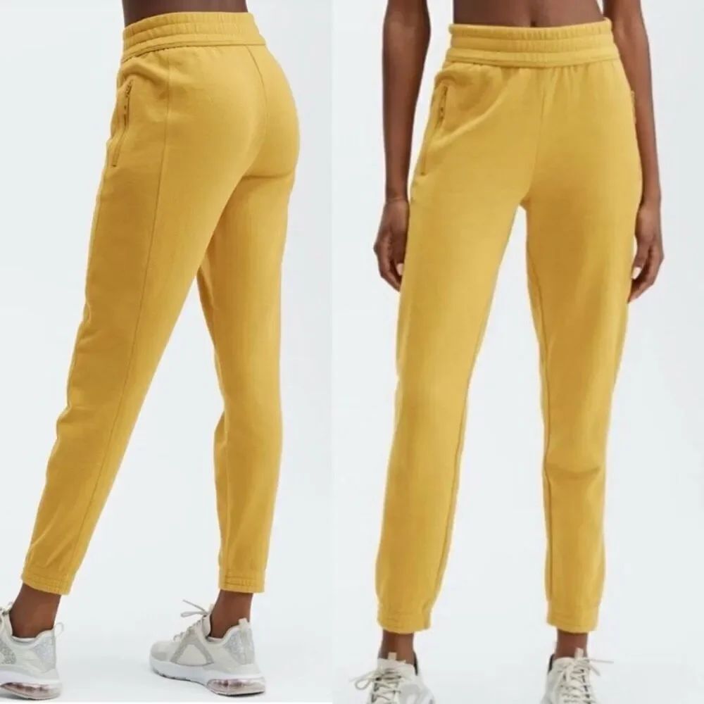 Fabletics eco conscious slim sweatpant gold size large NWT